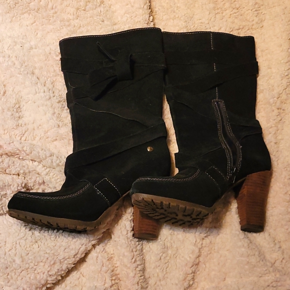 Calvin Klein black suede boots